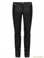 Black Gothic Punk Heavy Metal PU Trousers for Men