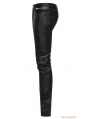 Black Gothic Punk Heavy Metal PU Trousers for Men