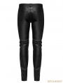 Black Gothic Punk Heavy Metal PU Trousers for Men