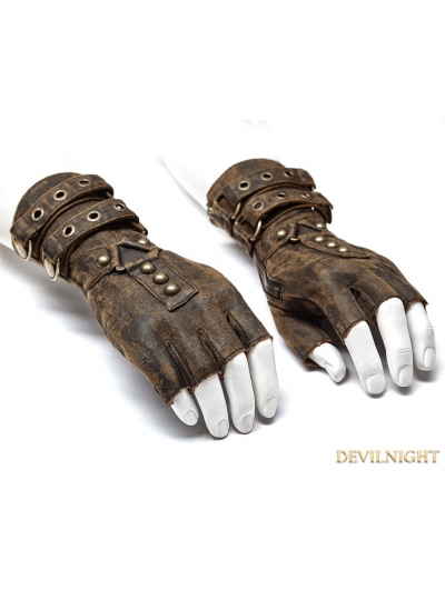 Coffee Steampunk Gloves for Men