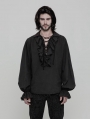 Black Steampunk Long Sleeve Shirt for Men