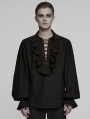 Black Steampunk Long Sleeve Shirt for Men