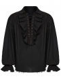 Black Steampunk Long Sleeve Shirt for Men