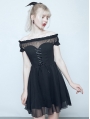 Black Gothic Off-the-Shoulder Sweet Short Dress