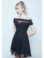 Black Gothic Off-the-Shoulder Sweet Short Dress