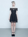 Black Gothic Off-the-Shoulder Sweet Short Dress