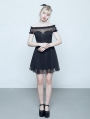 Black Gothic Off-the-Shoulder Sweet Short Dress