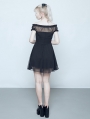 Black Gothic Off-the-Shoulder Sweet Short Dress