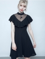 Black Summer Gothic Short Lotus Leaf Dress