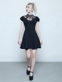 Black Summer Gothic Short Lotus Leaf Dress