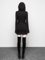 Black Gothic Witch Belt Short Hooded Dress