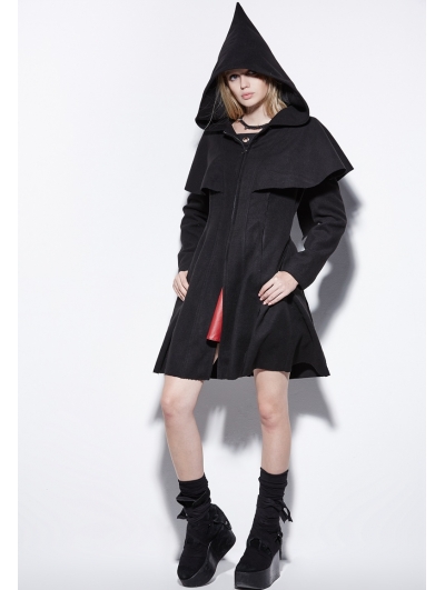 Black Gothic Elf Worsted Jacket for Women