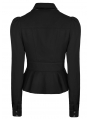 Black Gothic Military Uniform Long Sleeve Shirt for Women