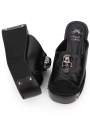 Black Gothic Punk Skull Platform Slippers Sandals
