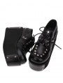 Black Gothic Punk Rivet Lace-up Platform Shoes