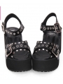 Black Gothic Punk Rivet Platform Shoes