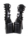 Black Gothic Punk Buckle Belt High Heel Sandals