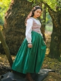 Ivory and Green Two Pieces Vintage Medieval Inspired Dress