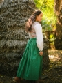 Ivory and Green Two Pieces Vintage Medieval Inspired Dress