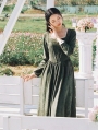 Green Long Sleeves Vintage Medieval Inspired Dress