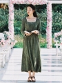 Green Long Sleeves Vintage Medieval Inspired Dress