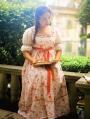 Floral Short Sleeves Vintage Medieval Inspired Dress