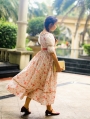 Floral Short Sleeves Vintage Medieval Inspired Dress