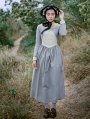 Vintage Stripe Long Sleeves Medieval Inspired Dress