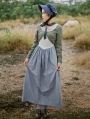 Vintage Stripe Long Sleeves Medieval Inspired Dress