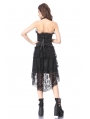 Black Halter Gothic Lace Corset Dress