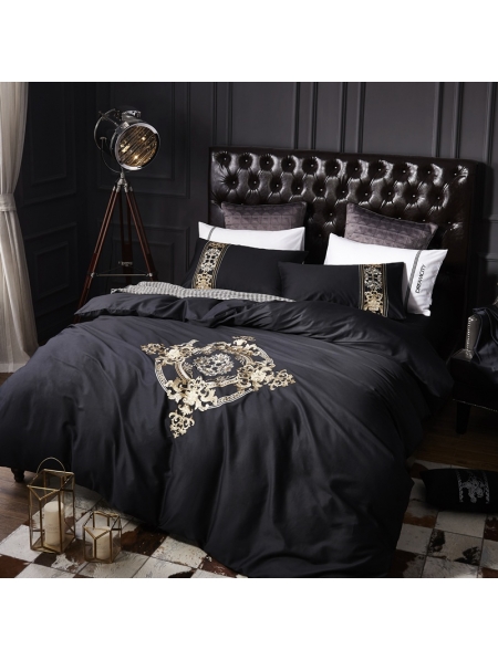 Black Gothic Vintage Embroidery Comforter Set Devilnight Co Uk Black Gothic Vintage Embroidery, Black Gothic Bedding