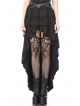 Black Gothic Punk Rivet Belt High-Low Skirt