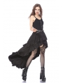 Black Gothic Punk Rivet Belt High-Low Skirt