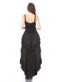Black Gothic Punk Rivet Belt High-Low Skirt
