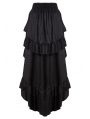 Black Gothic Punk Rivet Belt High-Low Skirt