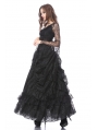 Black Gothic Eleglant Lace Long Skirt