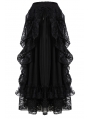 Black Gothic Eleglant Lace Long Skirt