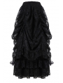 Black Gothic Eleglant Lace Long Skirt