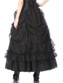 Black and Red Gothic Eleglant Lace Long Skirt