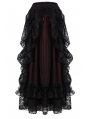 Black and Red Gothic Eleglant Lace Long Skirt