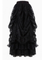 Black and Red Gothic Eleglant Lace Long Skirt