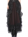 Black and Red Gothic Eleglant Lace Long Skirt