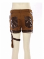 Women's Coffee Steampunk Shorts with Pocket