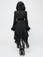 Black Gothic Lolita Short Hooded Coat for Women
