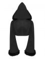 Black Gothic Lolita Short Hooded Coat for Women
