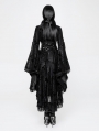 Black Gothic Lolita Flocking Printing Kimono Dress