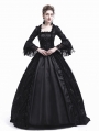 Black Flower Masquerade Gothic Victorian Dress