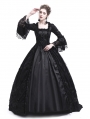 Black Flower Masquerade Gothic Victorian Dress