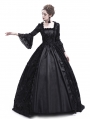 Black Flower Masquerade Gothic Victorian Dress