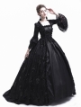Black Flower Masquerade Gothic Victorian Dress